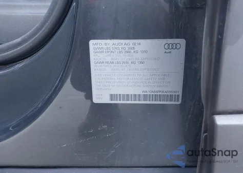 2014 Audi Q5 3.0 Tdi Premium Plus из США, поврежденный, VIN WA1DMAFP0EA095901